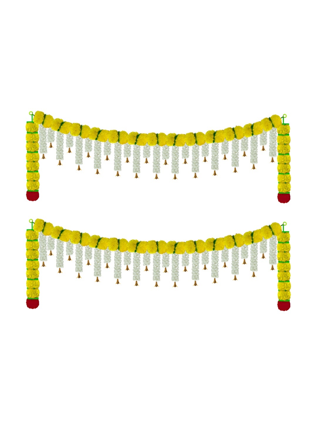 

iHandikart Yellow & White 2 Pieces Hanging Marigold Artificial Flower