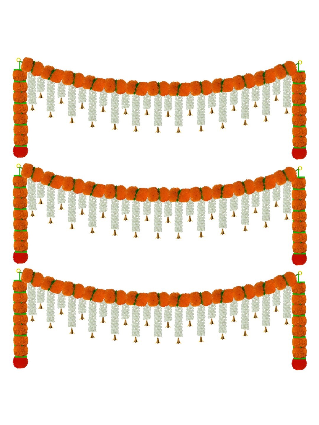 

iHandikart Red & Orange 3 Pieces Hanging Marigold Artificial Flower