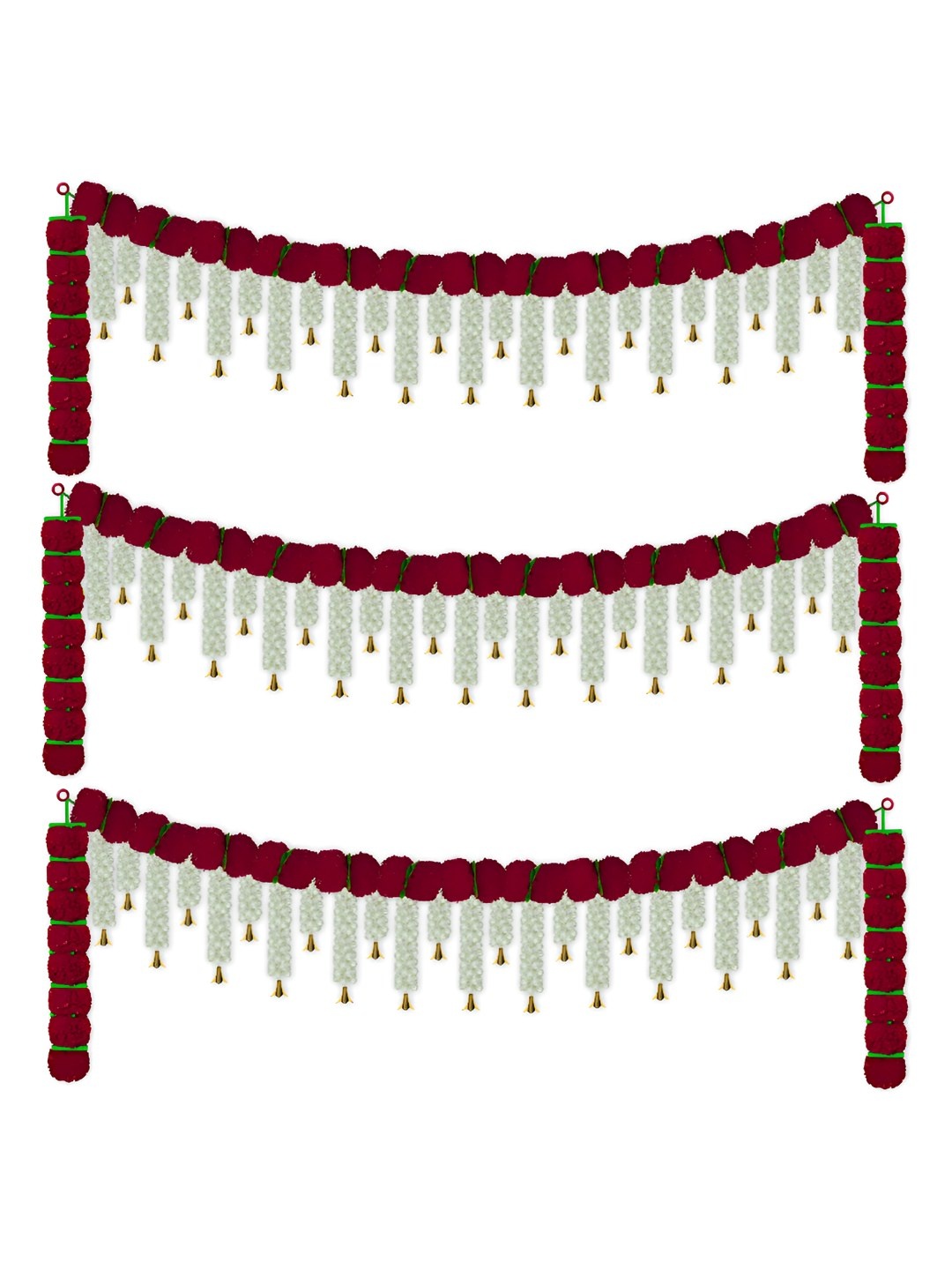 

iHandikart Red 3 Pieces Hanging Marigold Artificial Flower