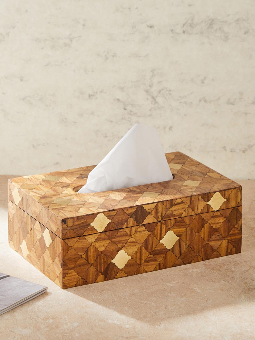 

Fabindia Brown Wooden Tissue Box