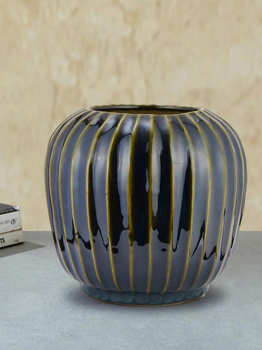 

Fabindia Blue Coromandel Ceramic Glazed Small Vase