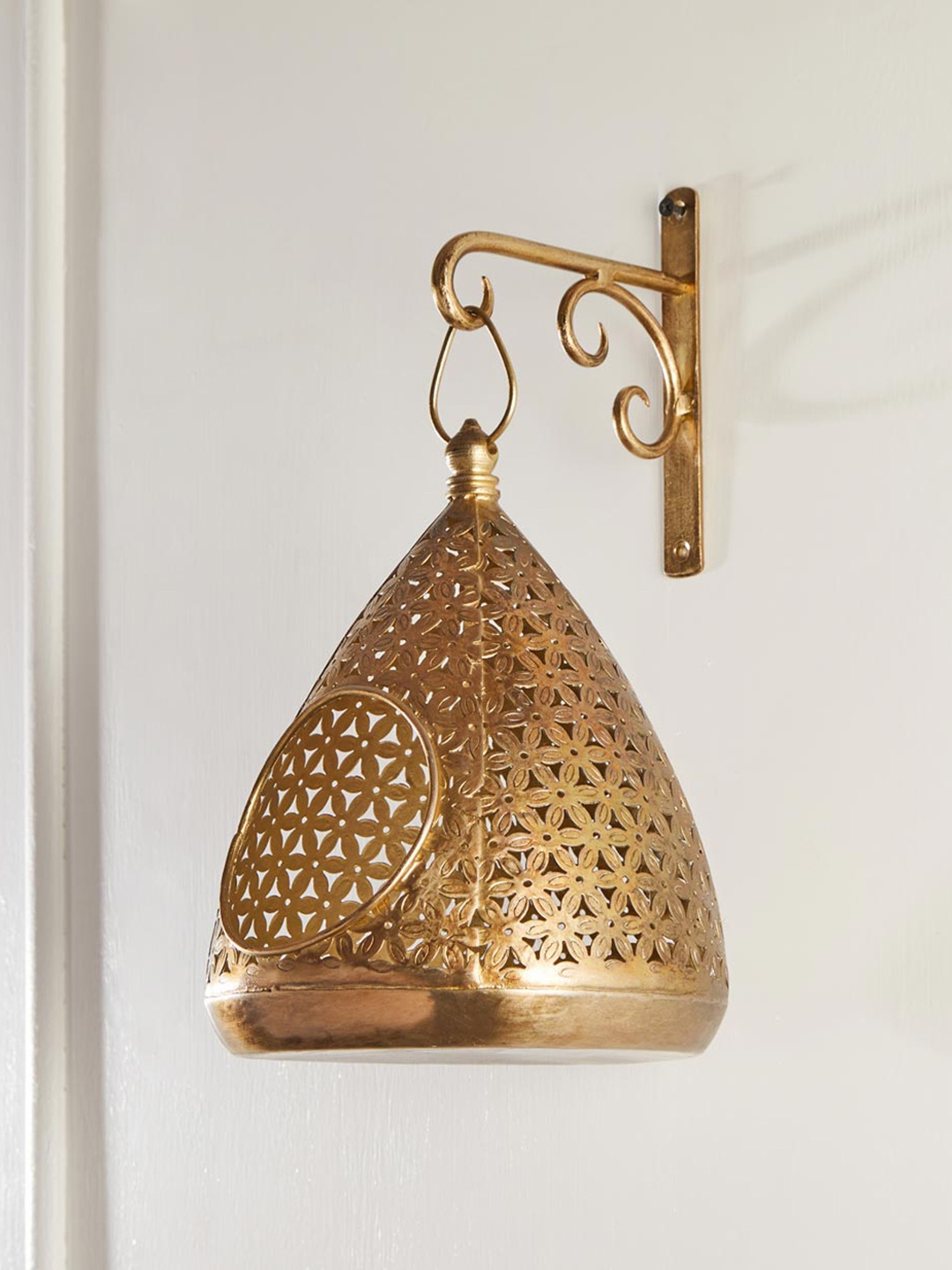 

Fabindia Golden Brass Metal Soha Hanging Lantern, Gold