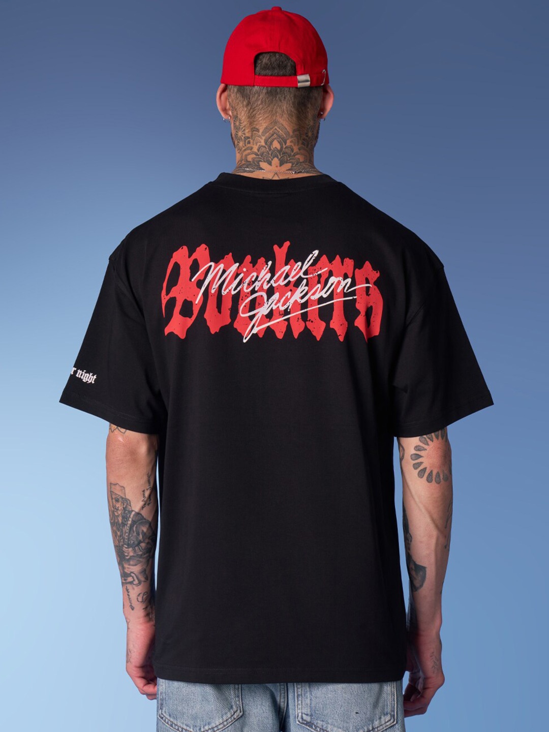 

Bonkers Corner Black Graphic Printed Drop-Shoulder Cotton Oversized T-shirt