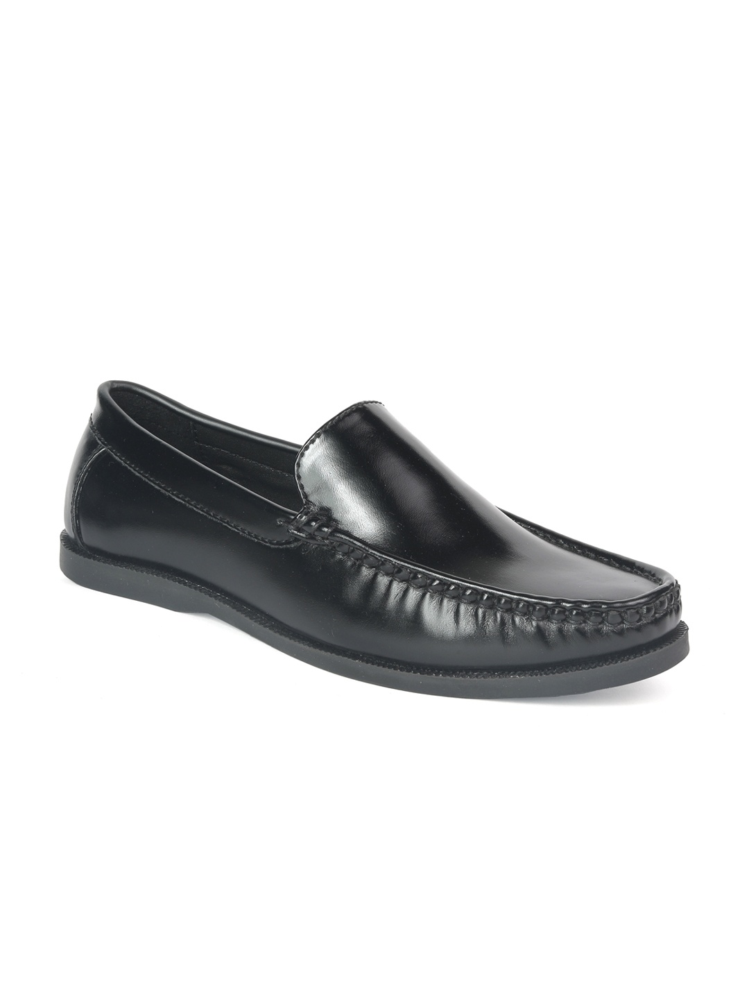 

BRATVA Men Round Toe Formal Loafers, Black