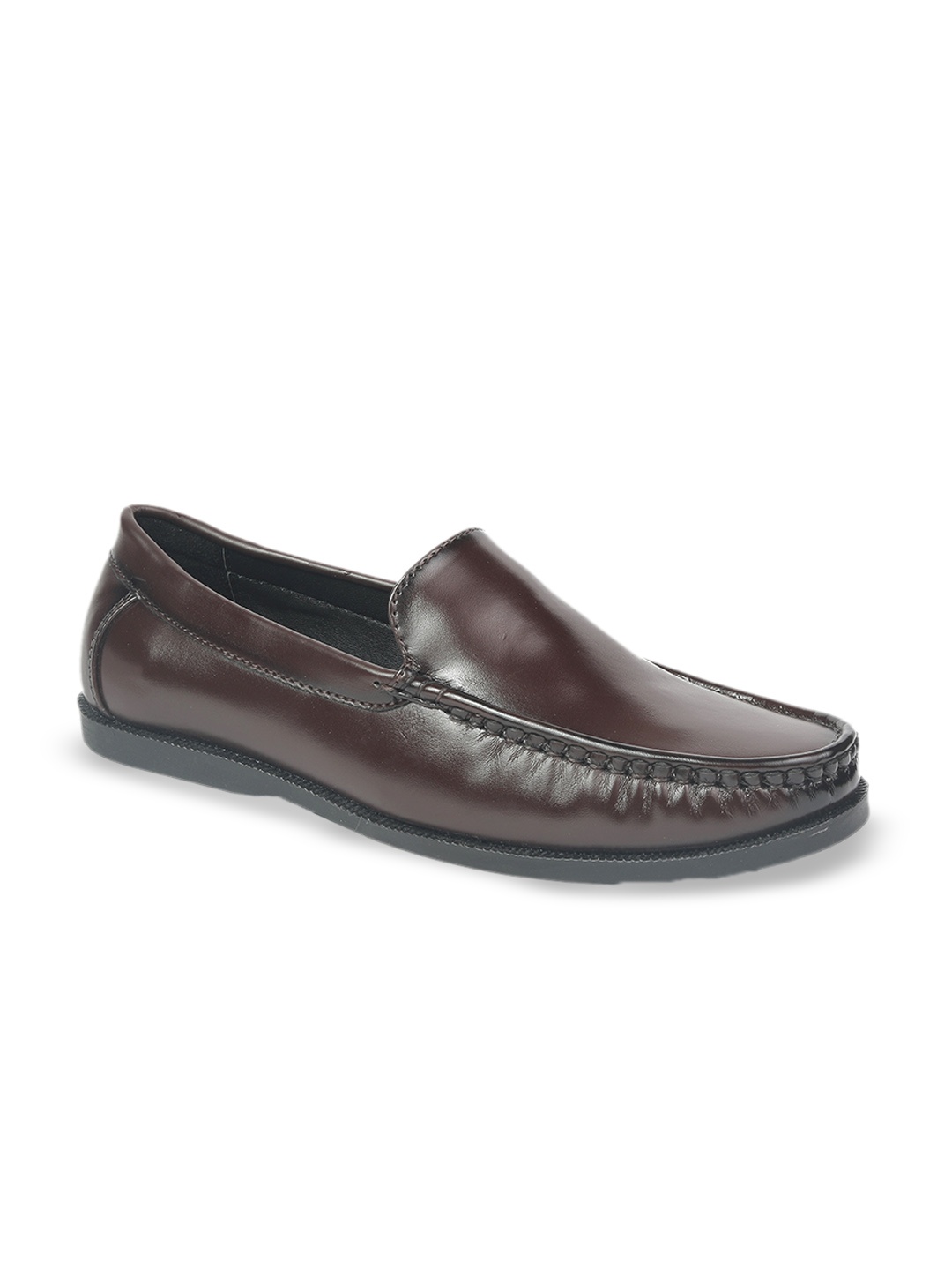 

BRATVA Men Round Toe Formal Loafers, Brown