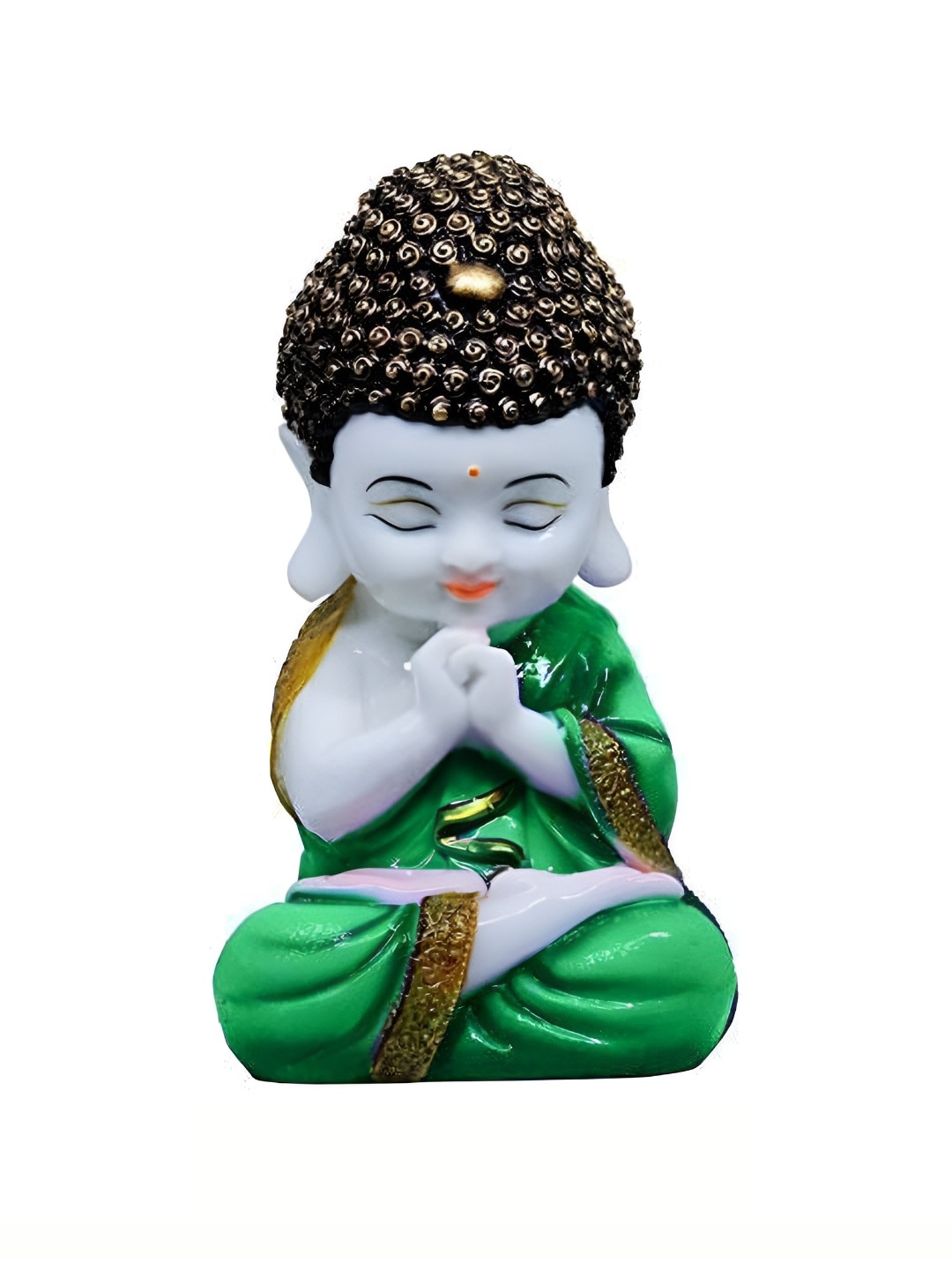 

GW CREATIONS Green & White Buddha Idol Showpiece
