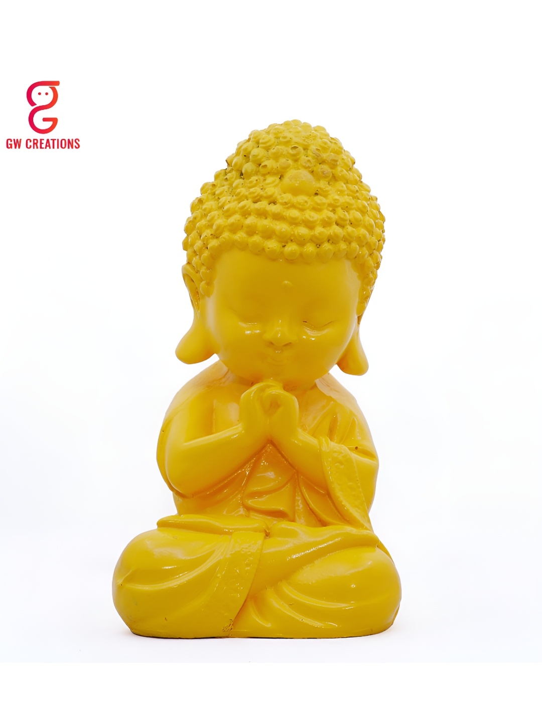 

GW CREATIONS Yellow Buddha Idol Showpiece