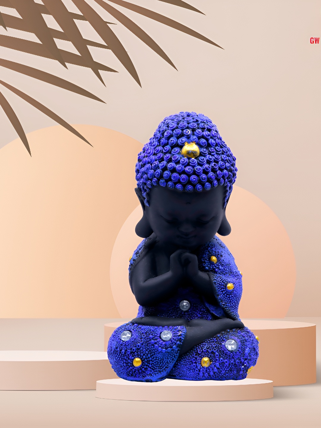 

GW CREATIONS Blue & Black Buddha Idol Showpiece