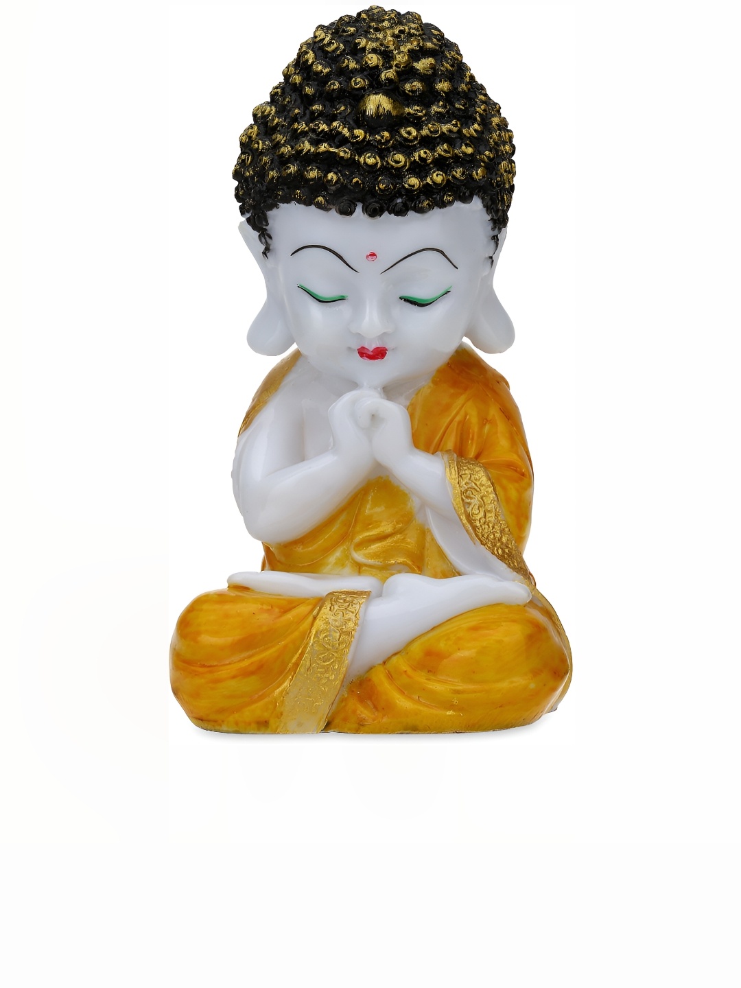 

GW CREATIONS Yellow & White Buddha Idol Showpiece