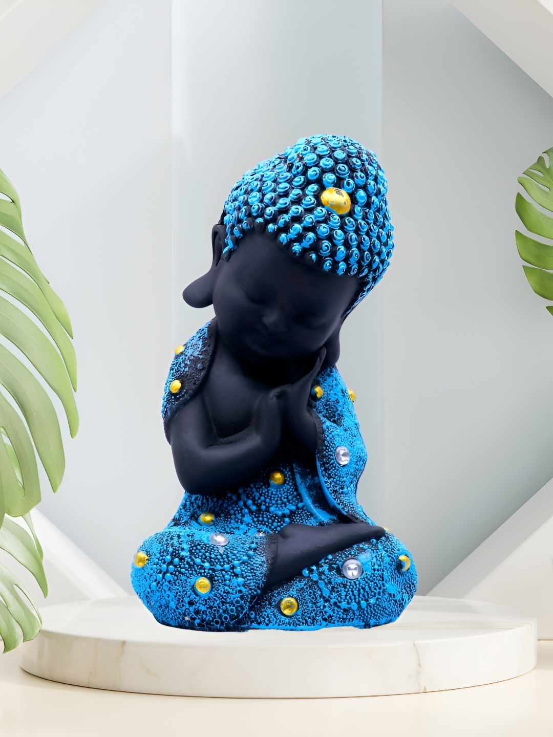 

GW CREATIONS Blue & Black Buddha Idol Showpiece