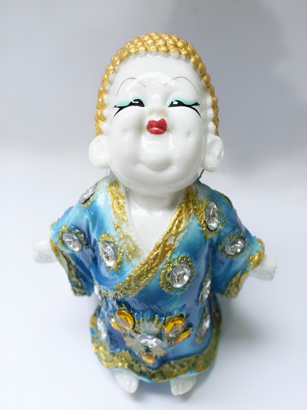 

GW CREATIONS Blue & White Buddha Idol Showpiece