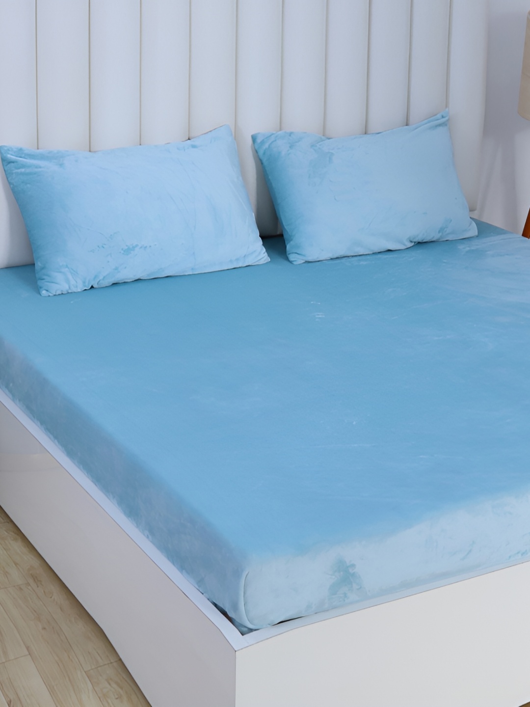 

RD TREND Blue 210 TC Fitted King Bedsheet with 2 Pillow Covers