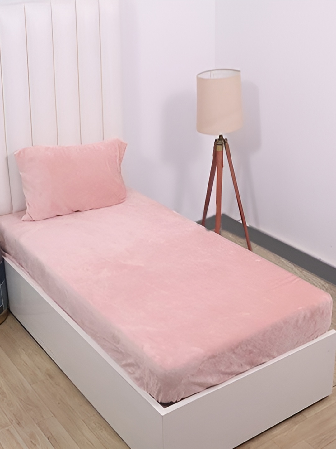 

RD TREND Peach 210 TC Single Bedsheet with 1 Pillow Cover