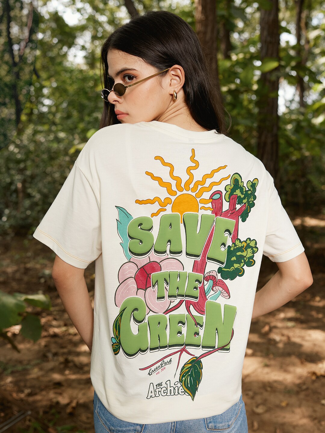 

The Souled Store Archie Printed Round Neck Pure Cotton Oversized T-shirt, White