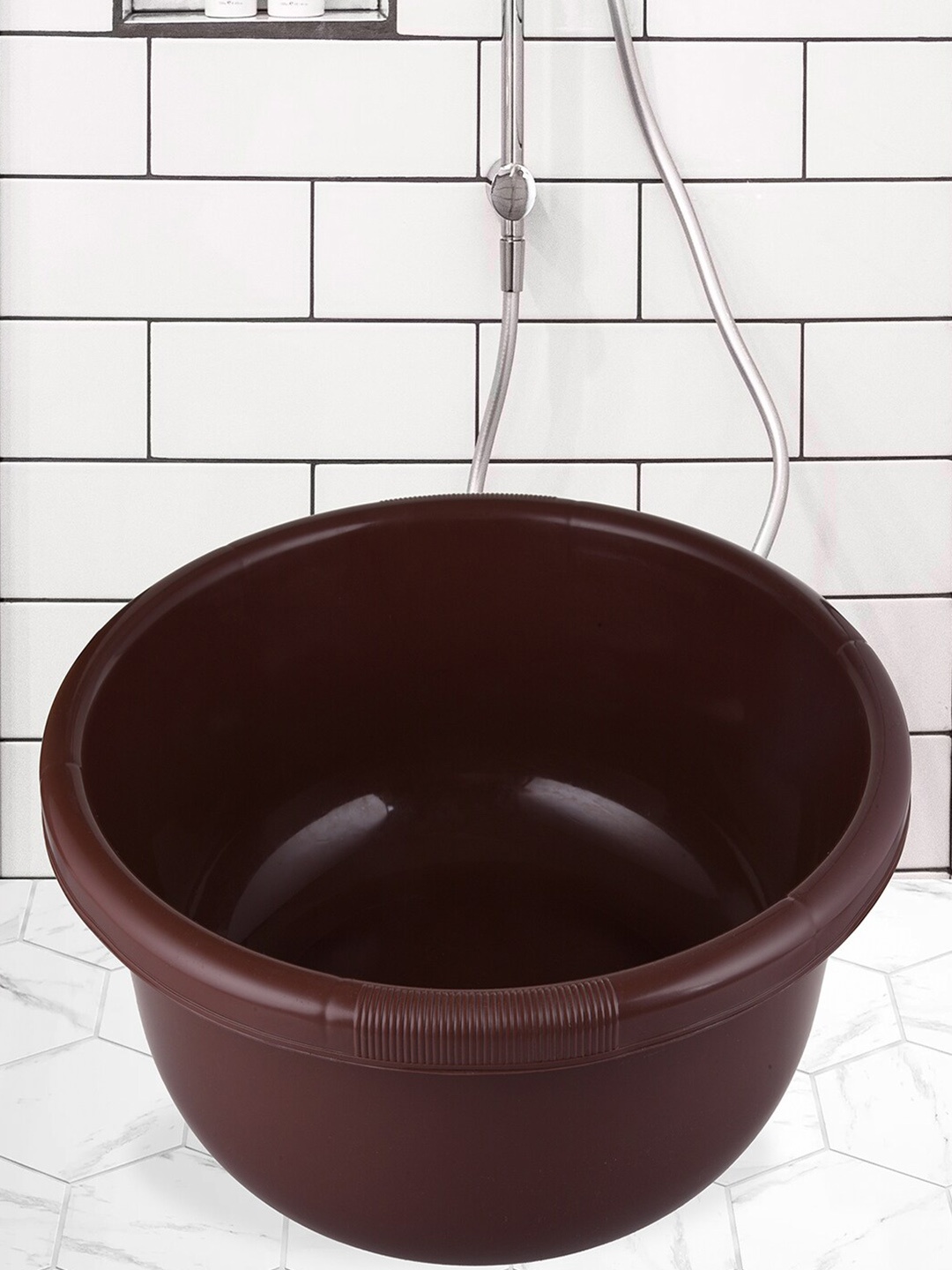 

Kuber Industries Brown & Coffee Brown 2 Pieces Durable Baby Bath Tub