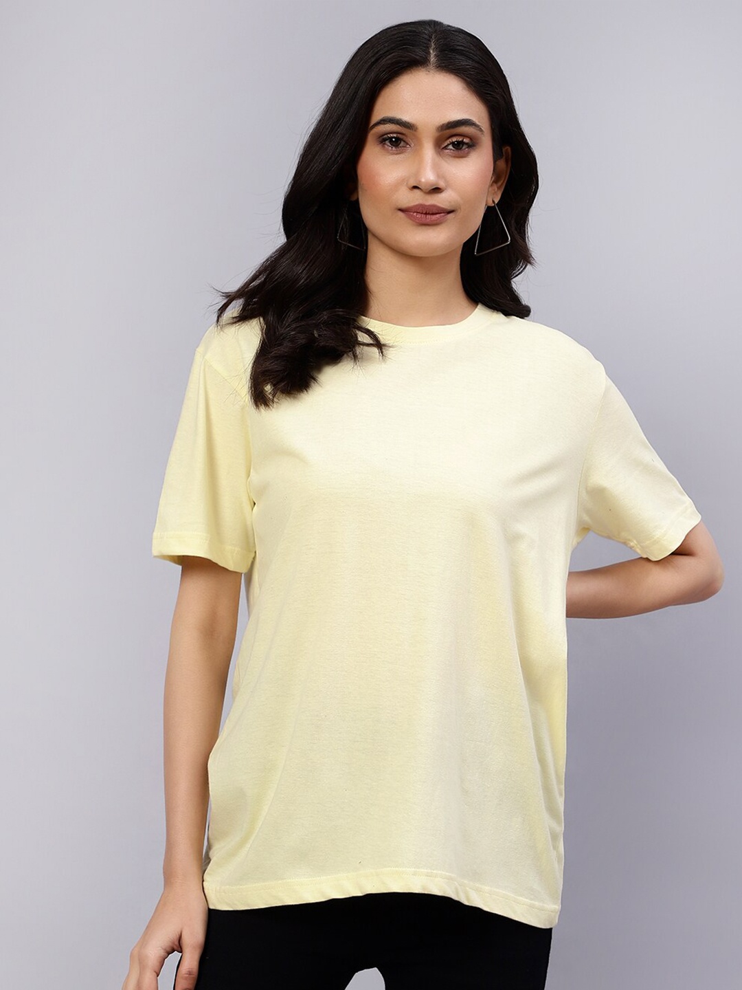 

DIAZ Drop-Shoulder Sleeves Cotton Oversized Longline T-shirt, Lime green