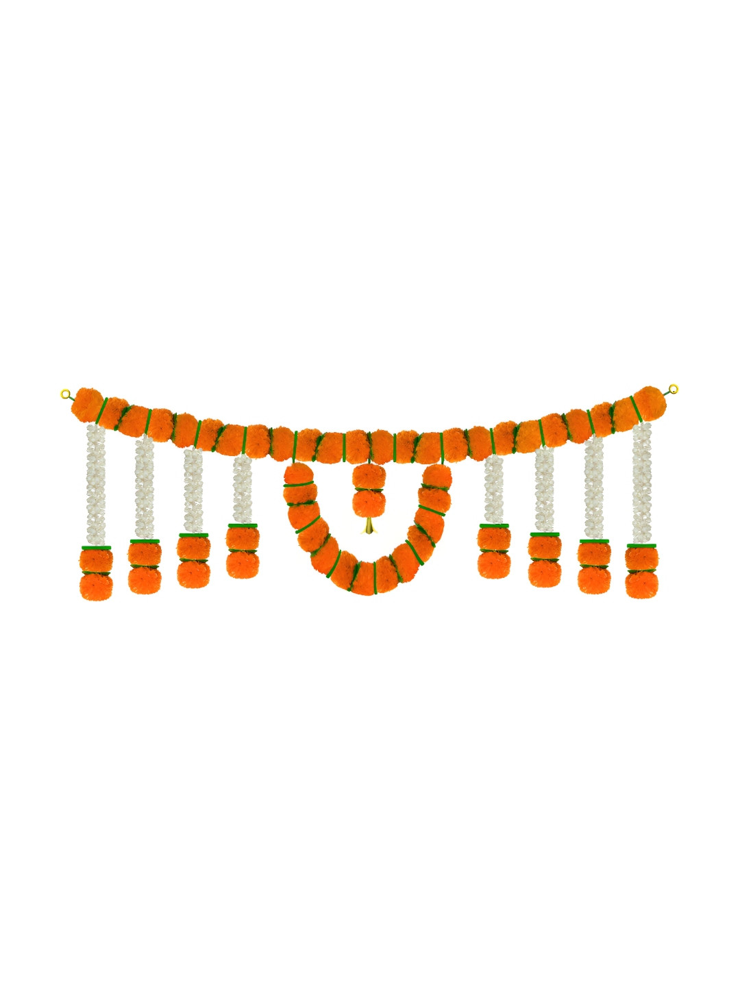 

iHandikart Orange & White Hanging Marigold Artificial Flower