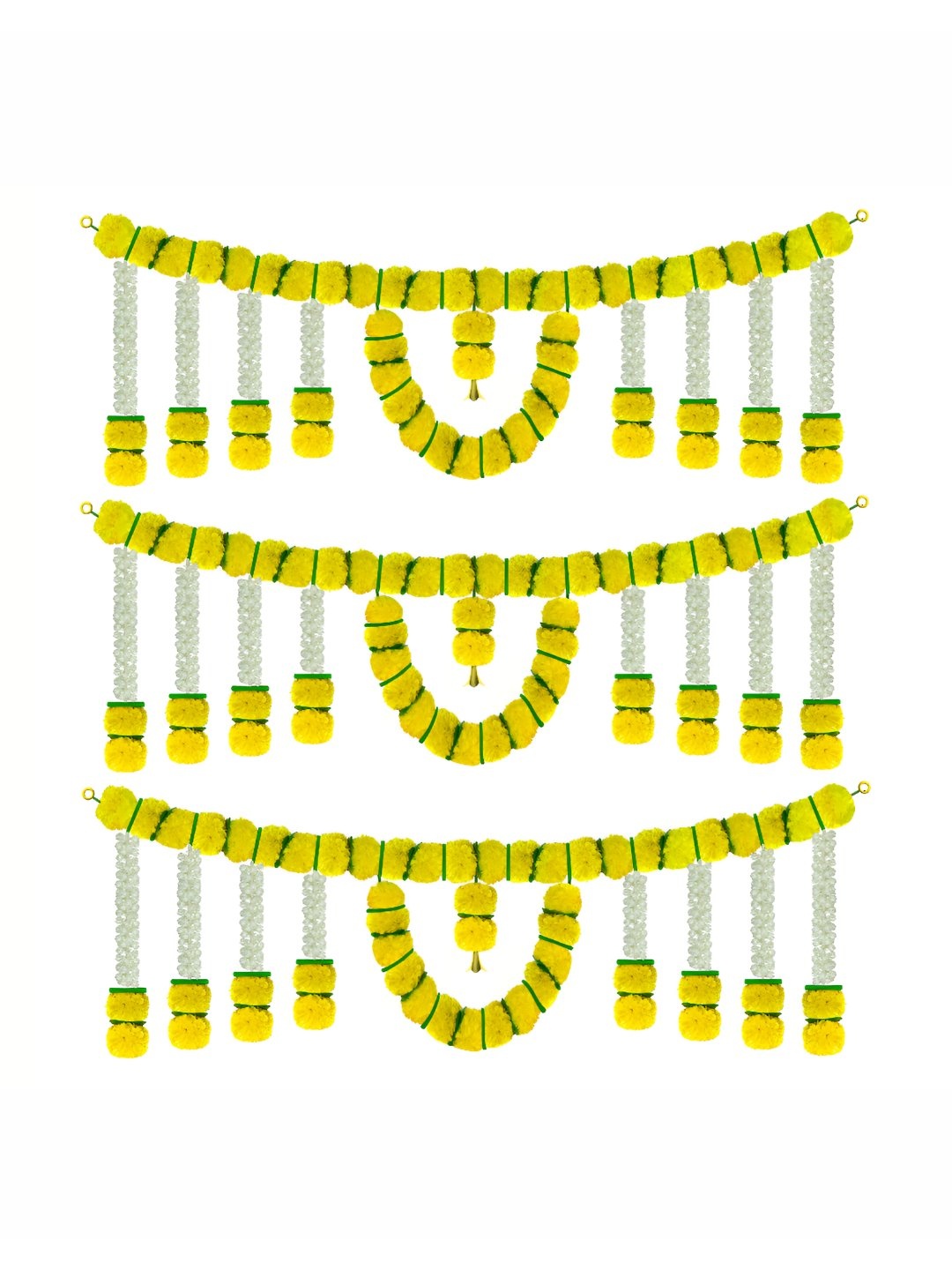 

iHandikart Yellow 3 Pieces Hanging Marigold Artificial Flower