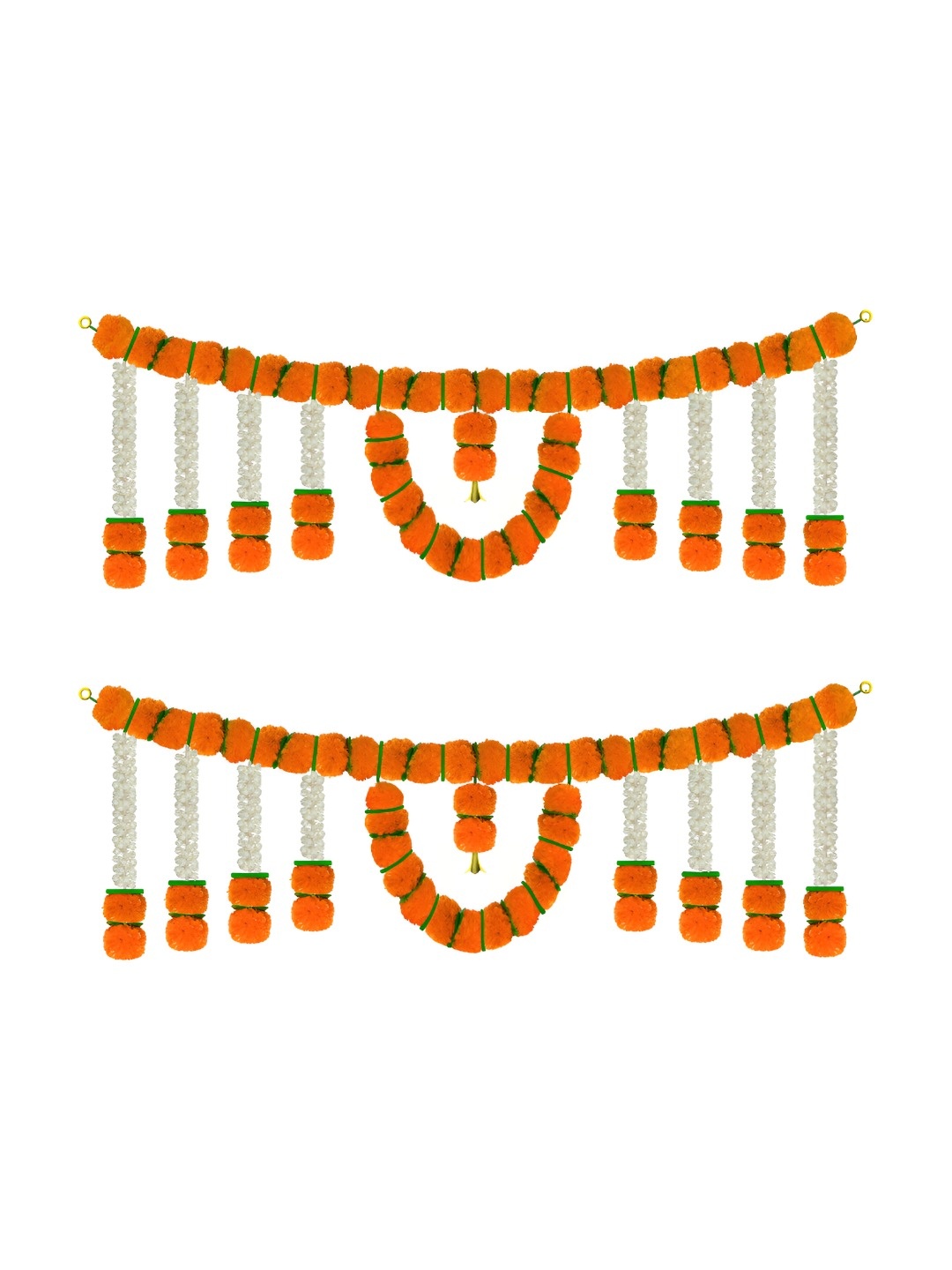 

iHandikart Orange Coloured 2 Pieces Hanging Marigold Artificial Flower