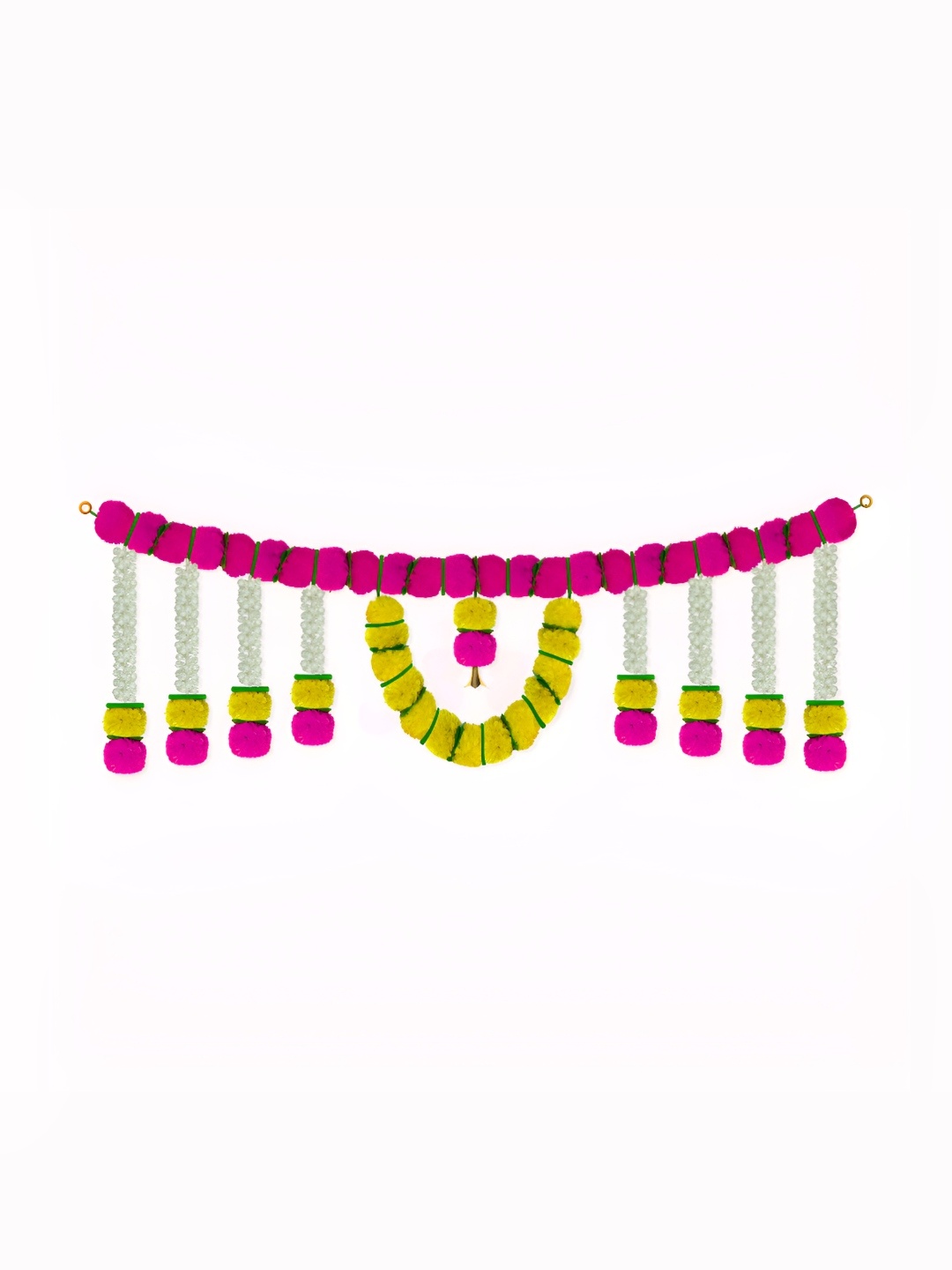 

iHandikart Pink & Yellow Hanging Marigold Artificial Flower