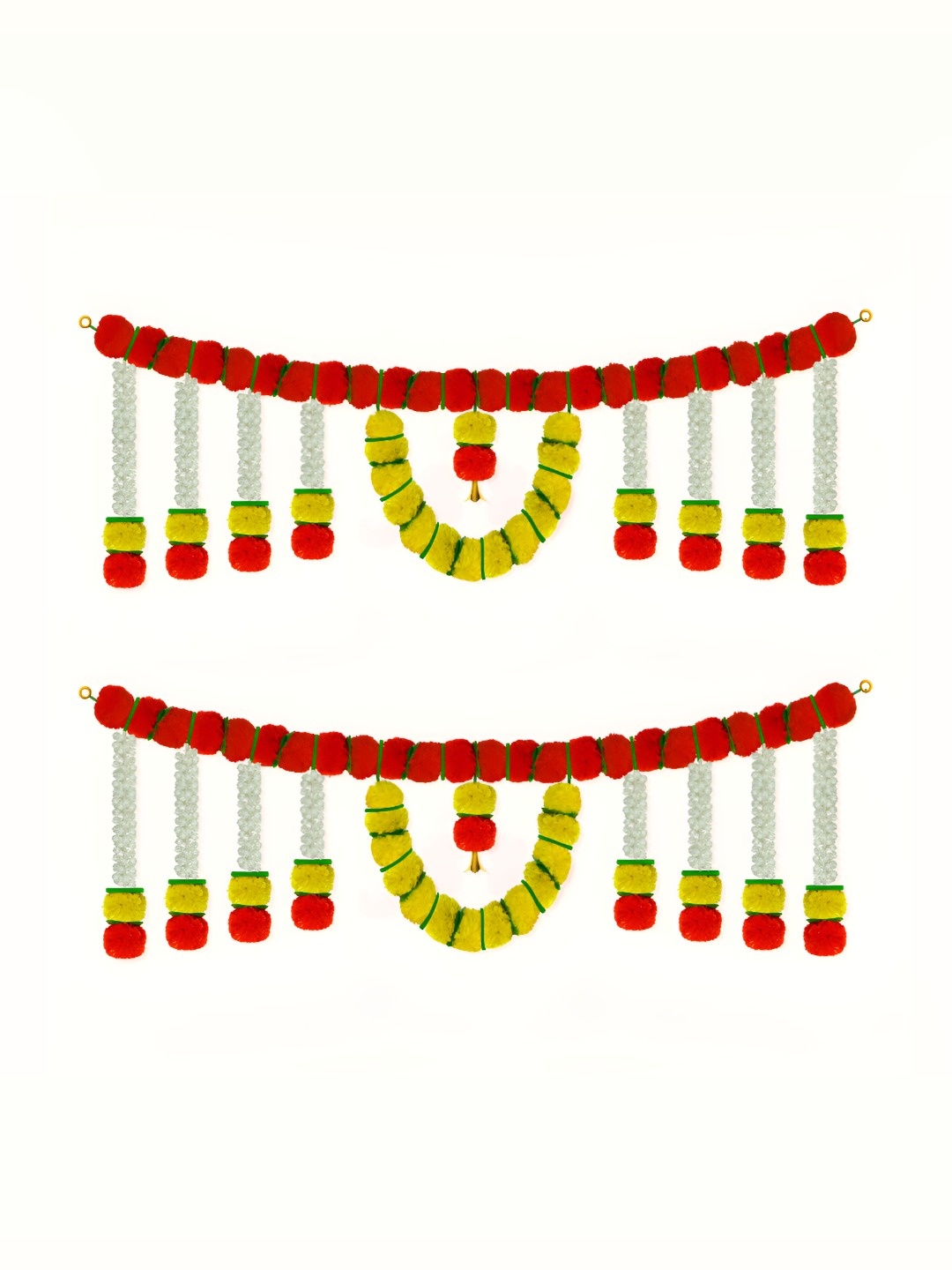 

iHandikart Yellow & Orange 2 Pieces Hanging Marigold Artificial Flower