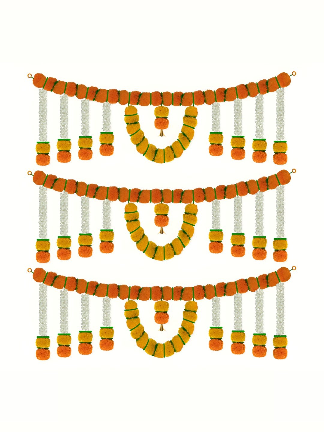

iHandikart Orange Coloured 3 Pieces Hanging Marigold Artificial Flower