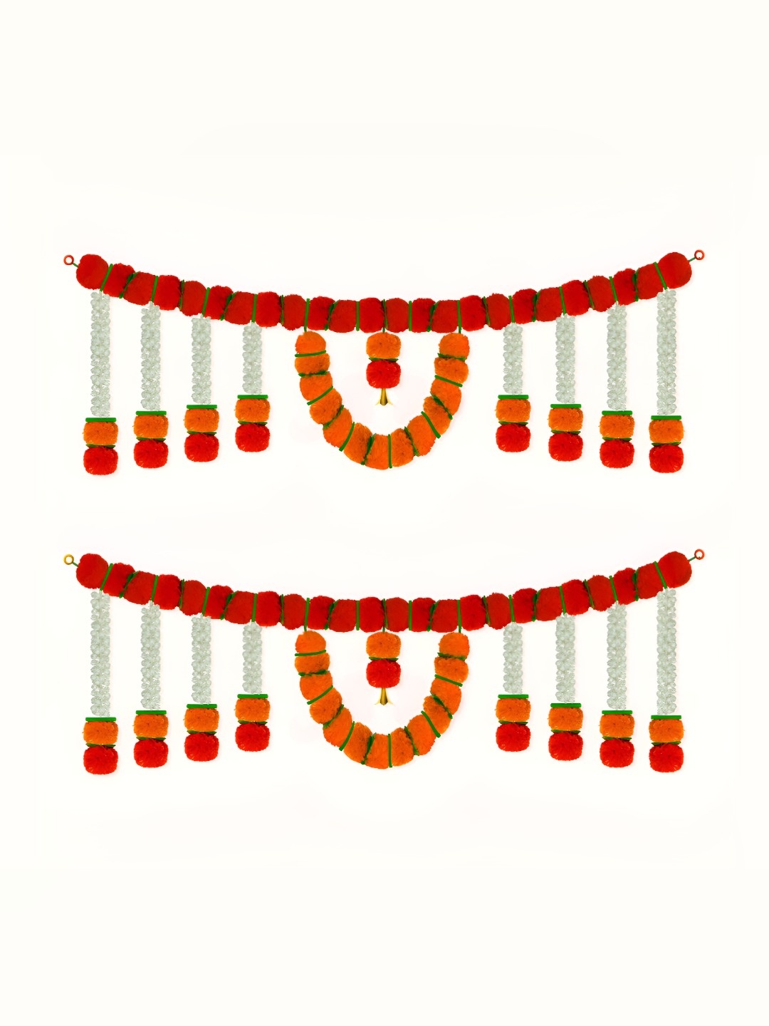 

iHandikart Orange Coloured 2 Pieces Hanging Marigold Artificial Flower