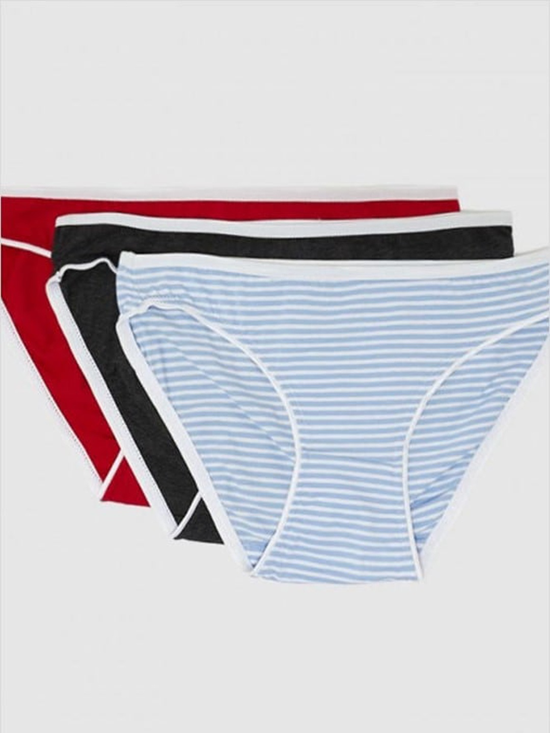 

Aila Women Pack of 3 Mid-Rise Basic Briefs, Blue