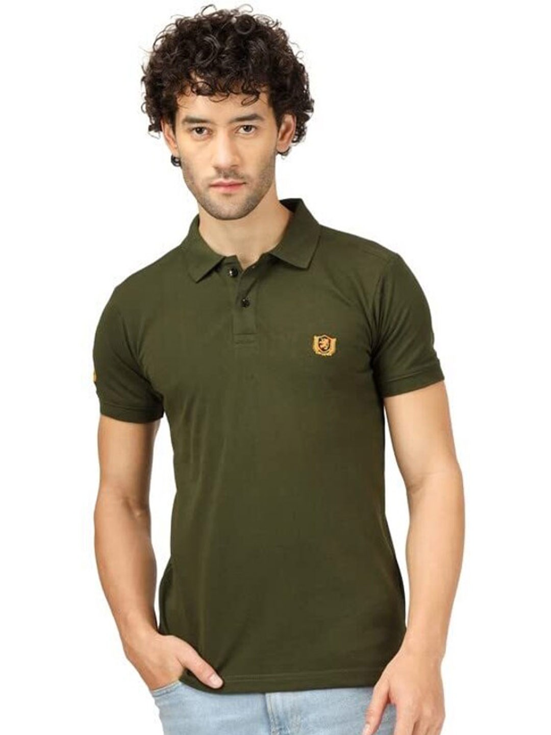 

BLUEFICUS Polo Collar T-shirt, Green