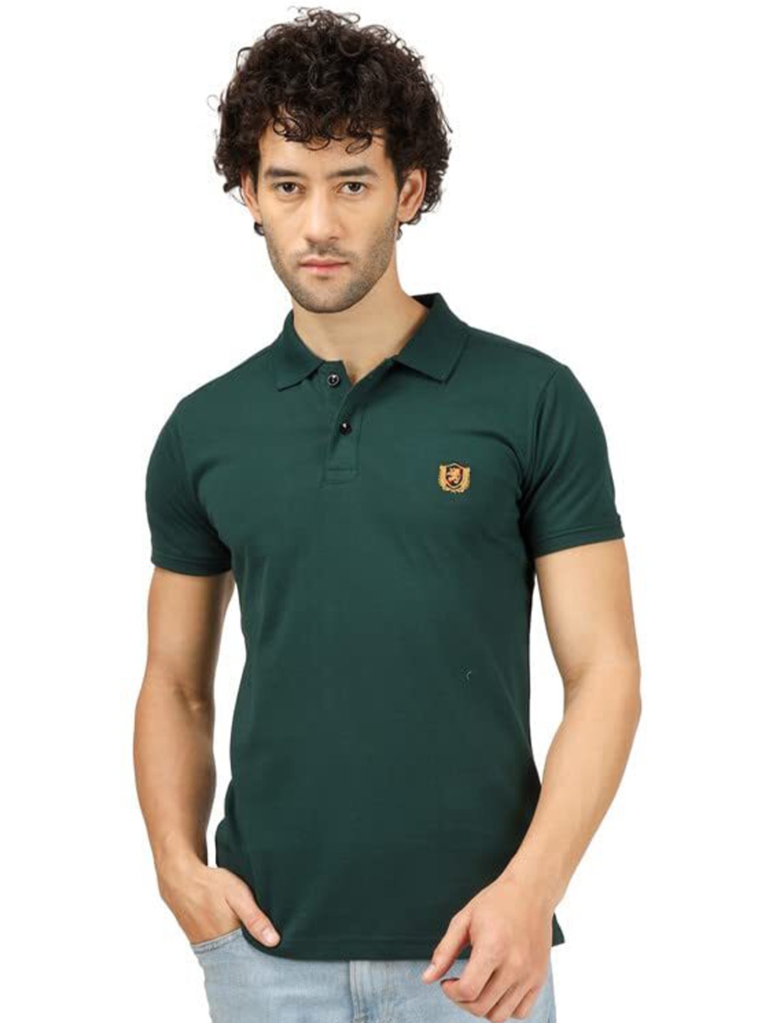 

BLUEFICUS Polo Collar T-shirt, Green