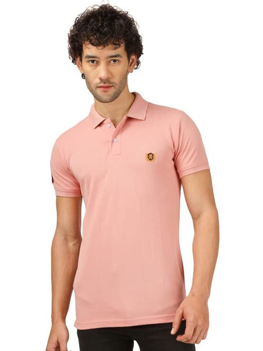 

BLUEFICUS Polo Collar Short Sleeves T-shirt, Pink