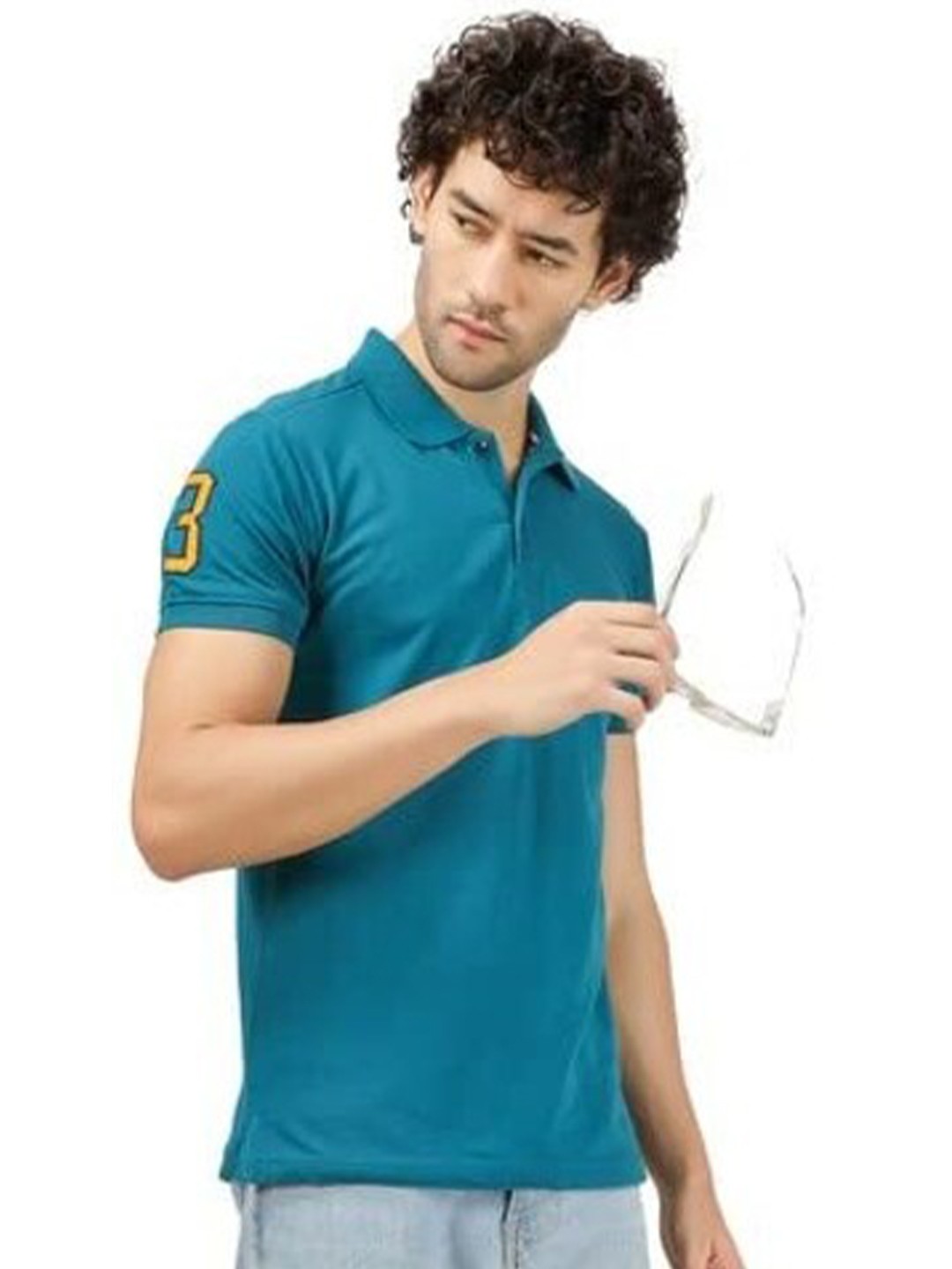 

BLUEFICUS Polo Collar Short Sleeves T-shirt, Teal