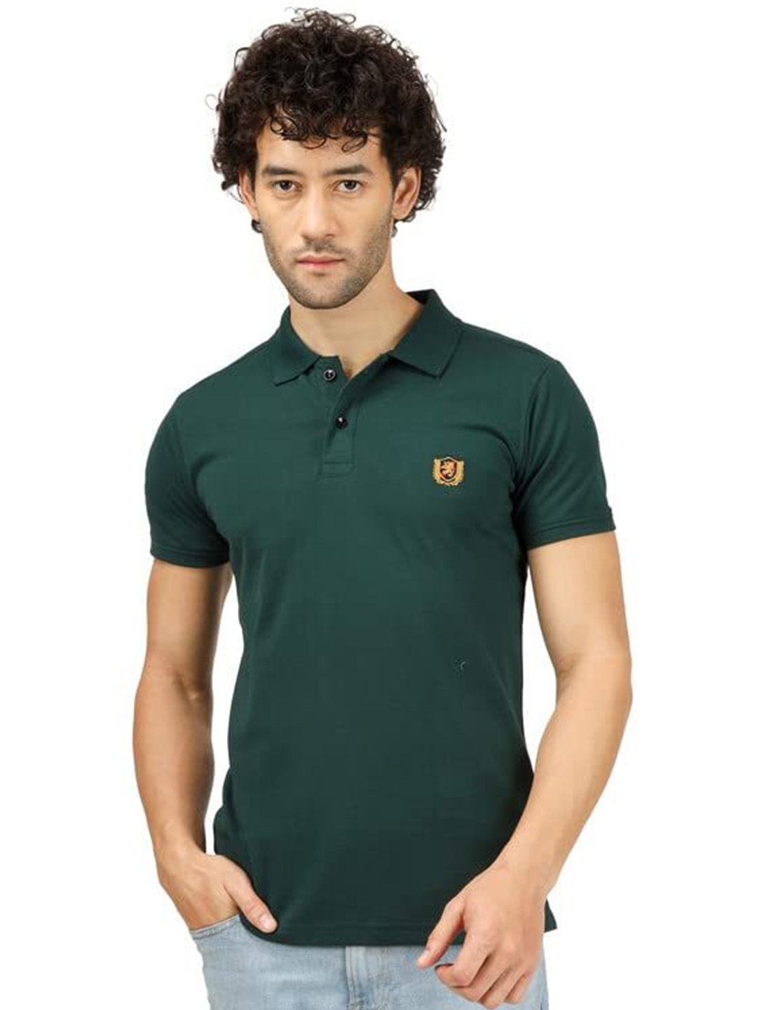 

BLUEFICUS Polo Collar Short Sleeves T-shirt, Green