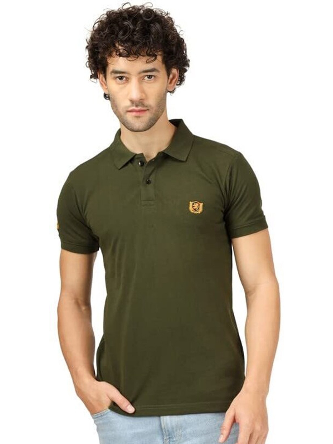 

BLUEFICUS Polo Collar T-shirt, Green