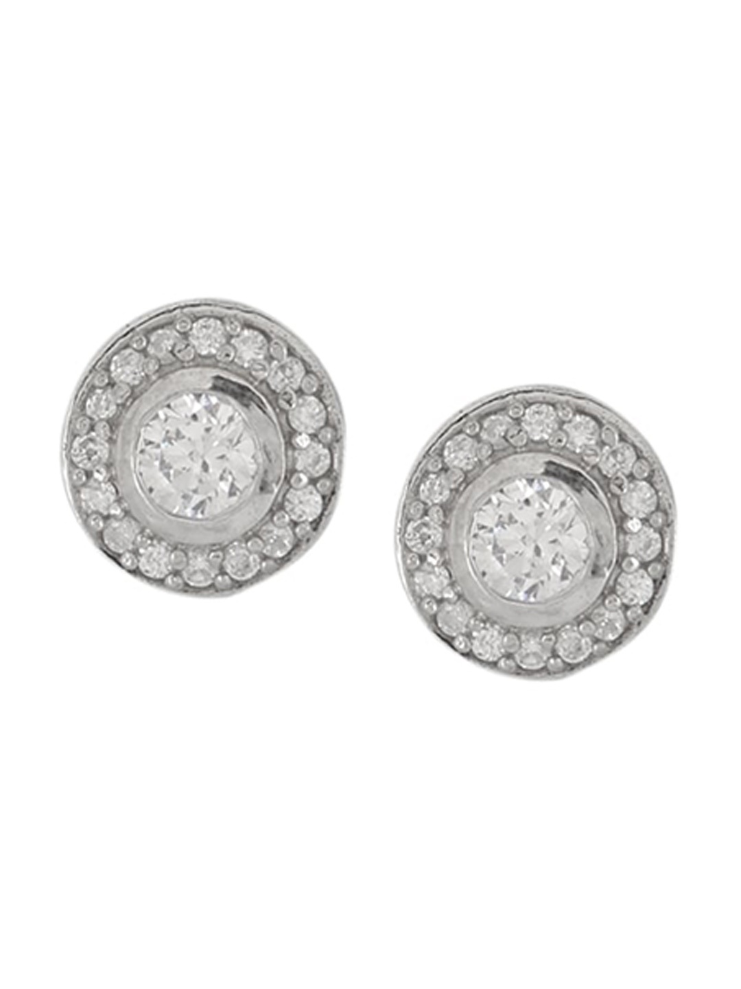 

Silverwala 925 Sterling Silver Cubic Zirconia Contemporary Stud Earrings