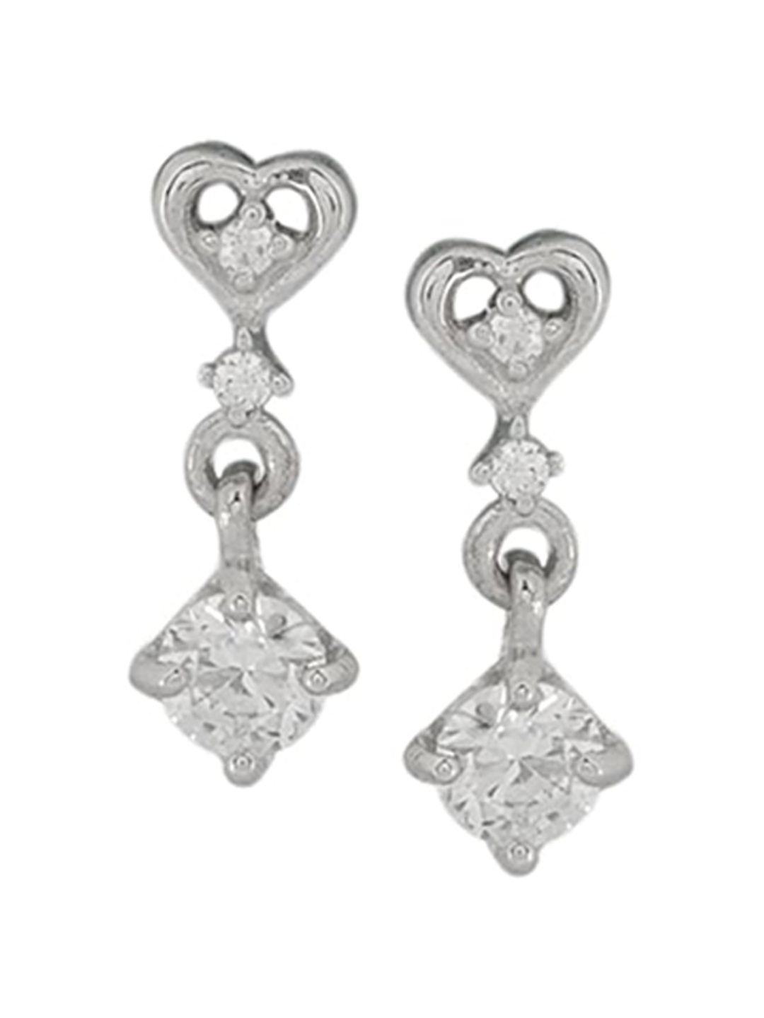 

Silverwala Cubic Zirconia Silver Drop Earrings