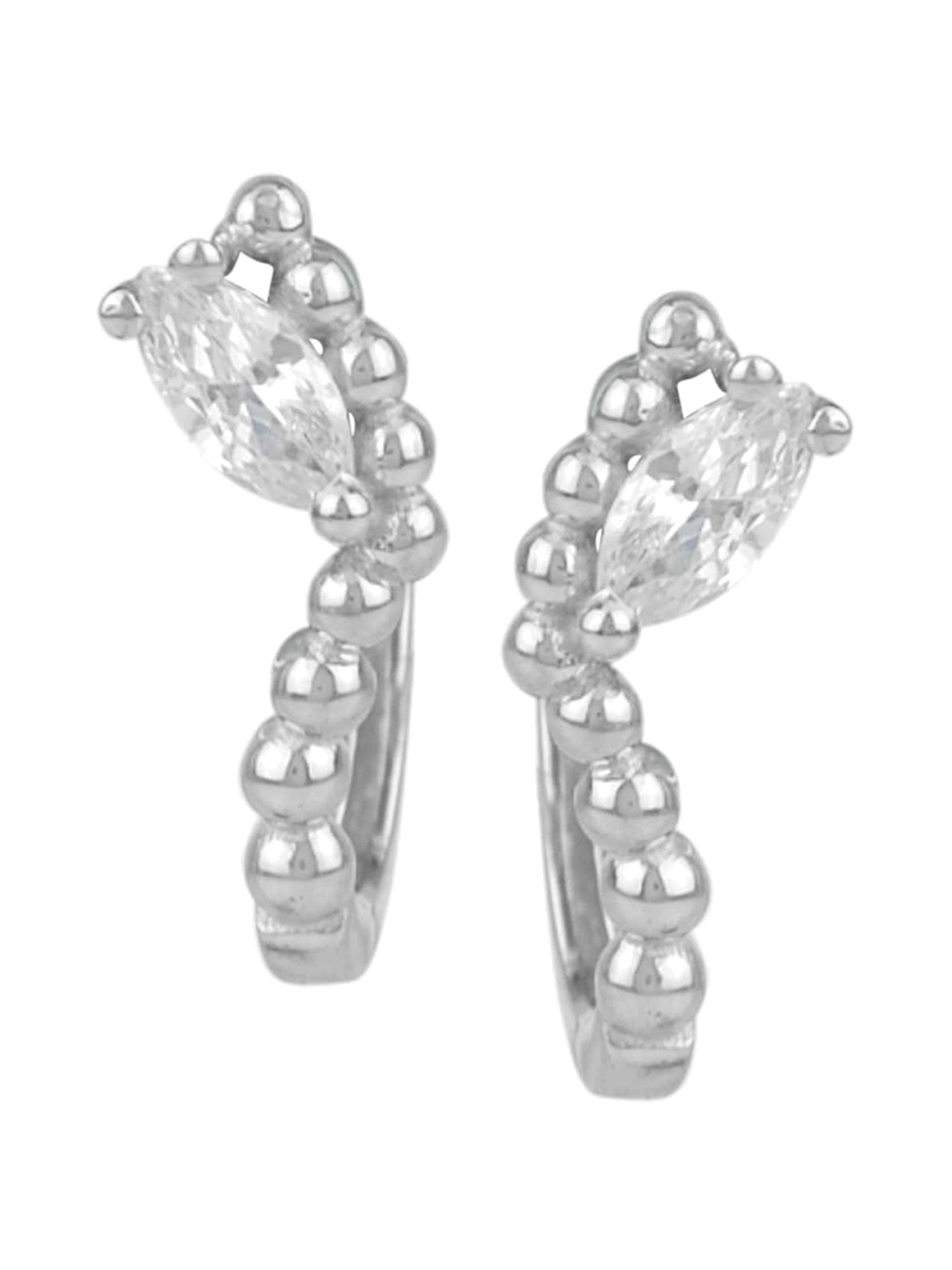 

Silverwala 92.5 Silver Cubic Zirconia Studded Hoop Earrings