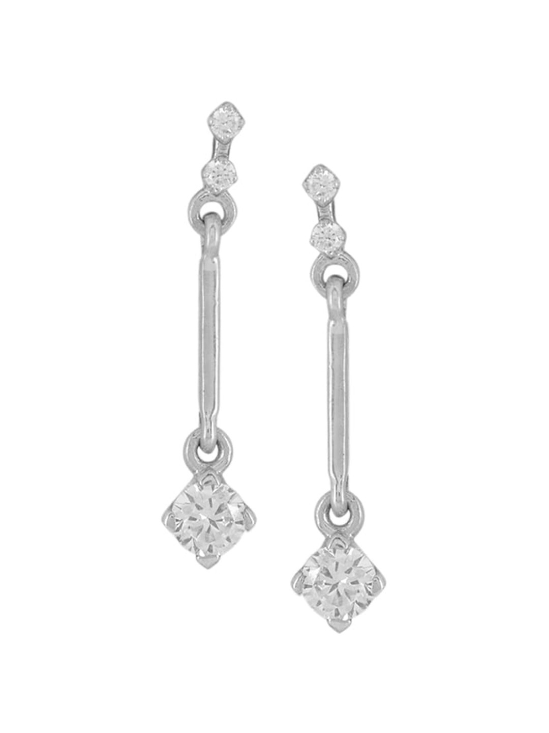 

Silverwala Cubic Zirconia Silver Drop Earrings