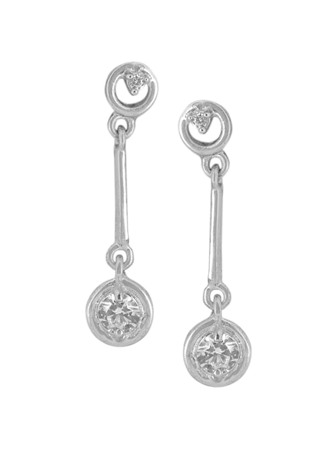 

Silverwala Cubic Zirconia Silver Drop Earrings