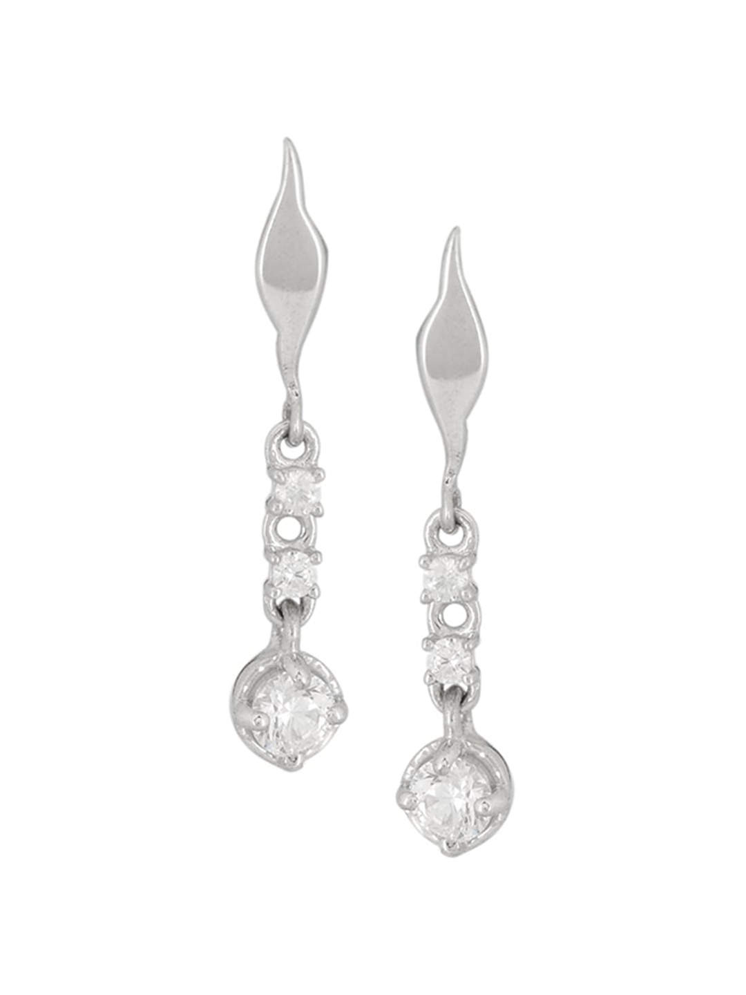 

Silverwala Cubic Zirconia Silver Drop Earrings