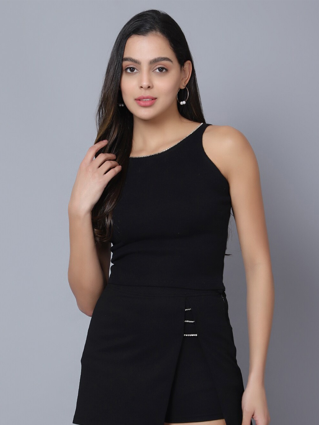 

DIAZ Shoulder Straps Cotton Top, Navy blue