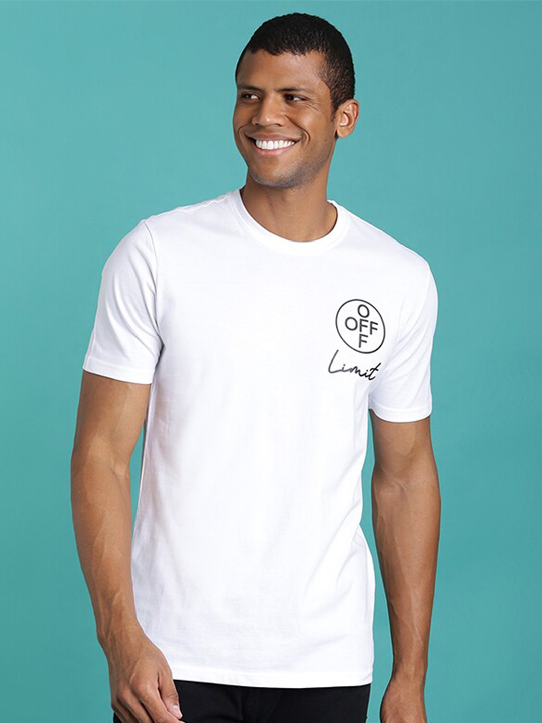 

Quwa Typography Printed Round Neck T-shirt, White