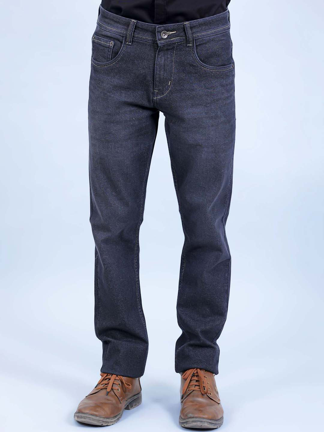 

BLUEBIRD Men Classic Slim Fit Cotton Stretchable Jeans, Grey