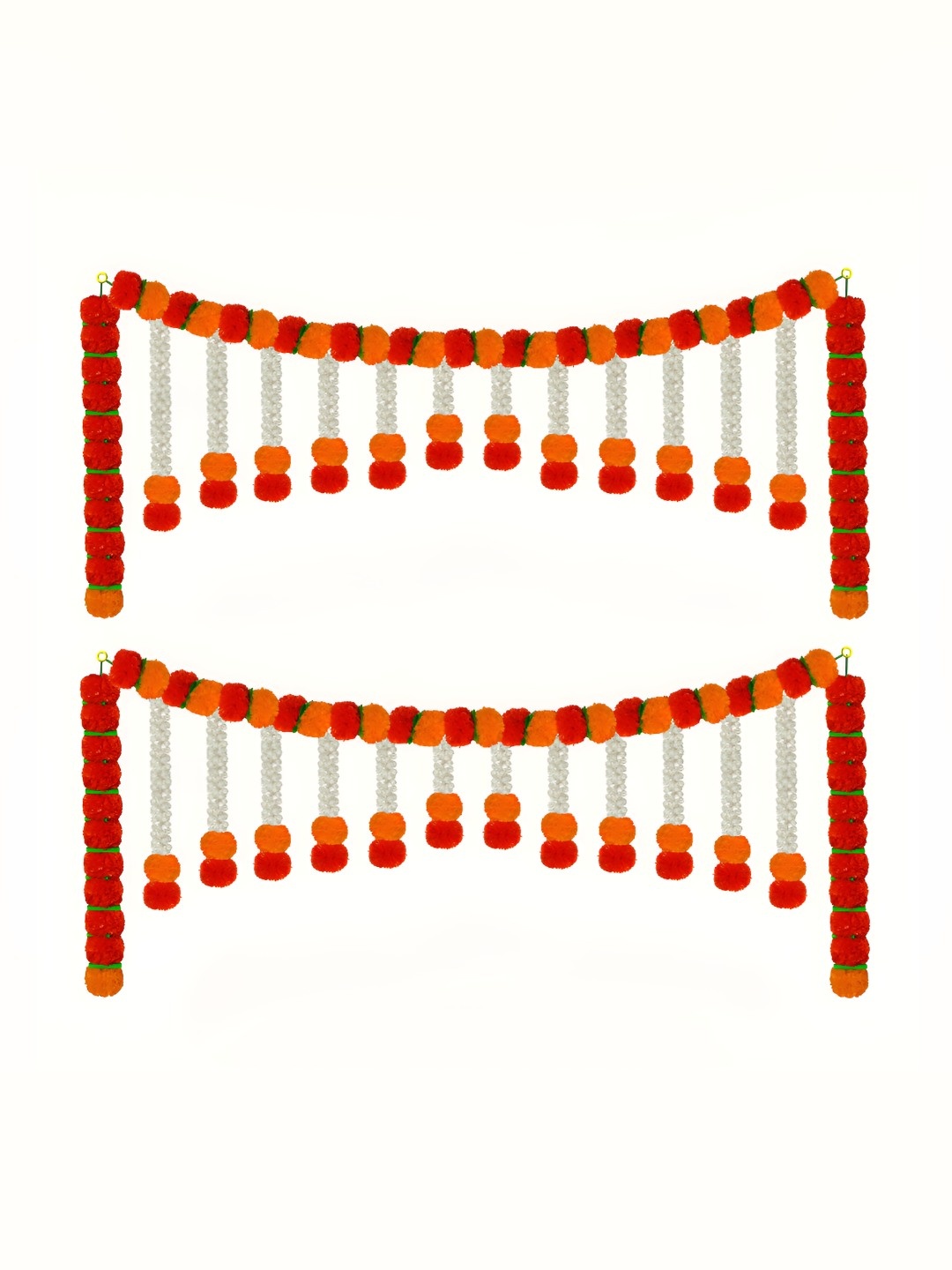 

iHandikart Orange Coloured 2 Pieces Hanging Marigold Artificial Flower