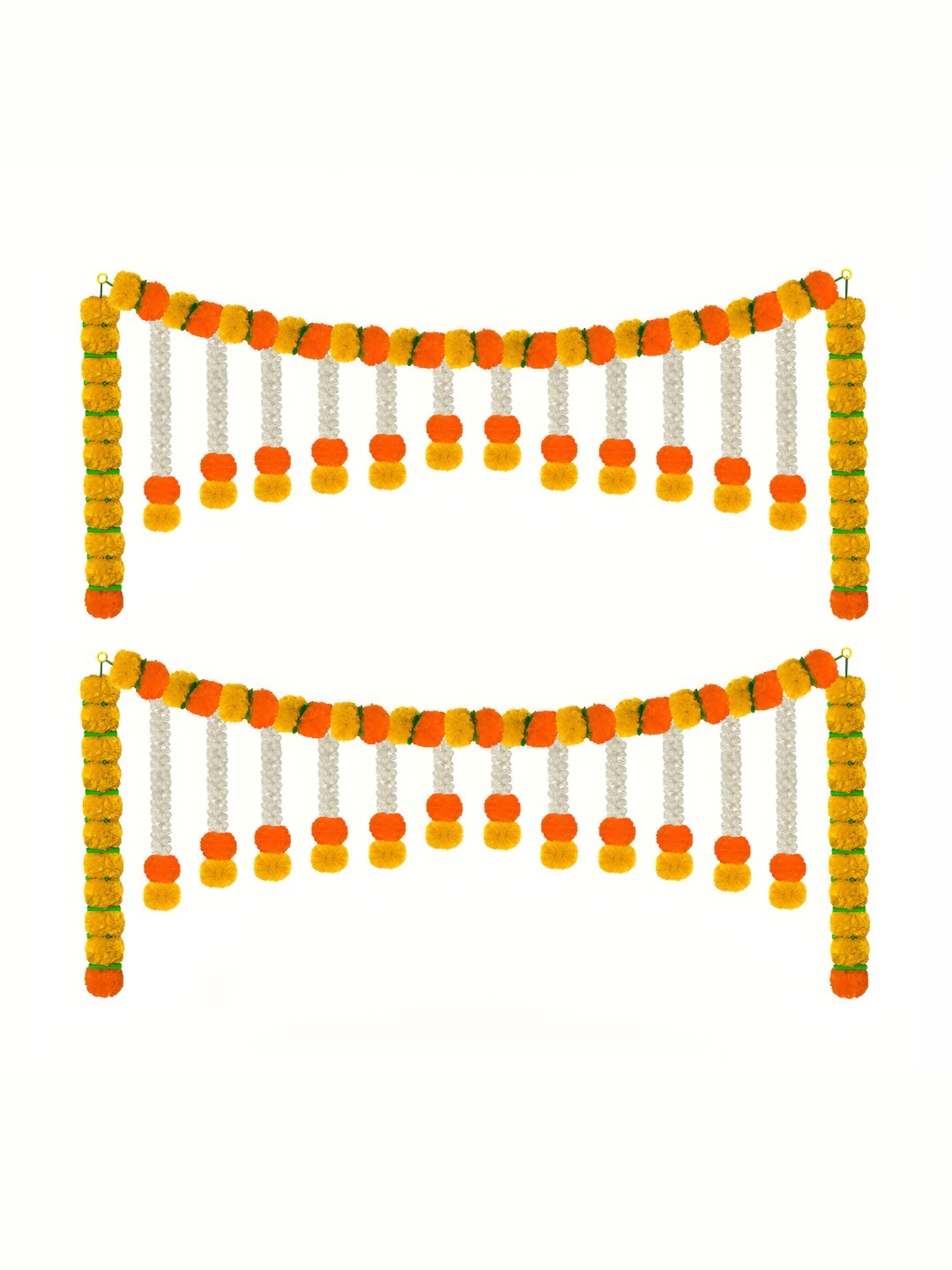 

iHandikart Orange Coloured 2 Pieces Hanging Marigold Artificial Flower