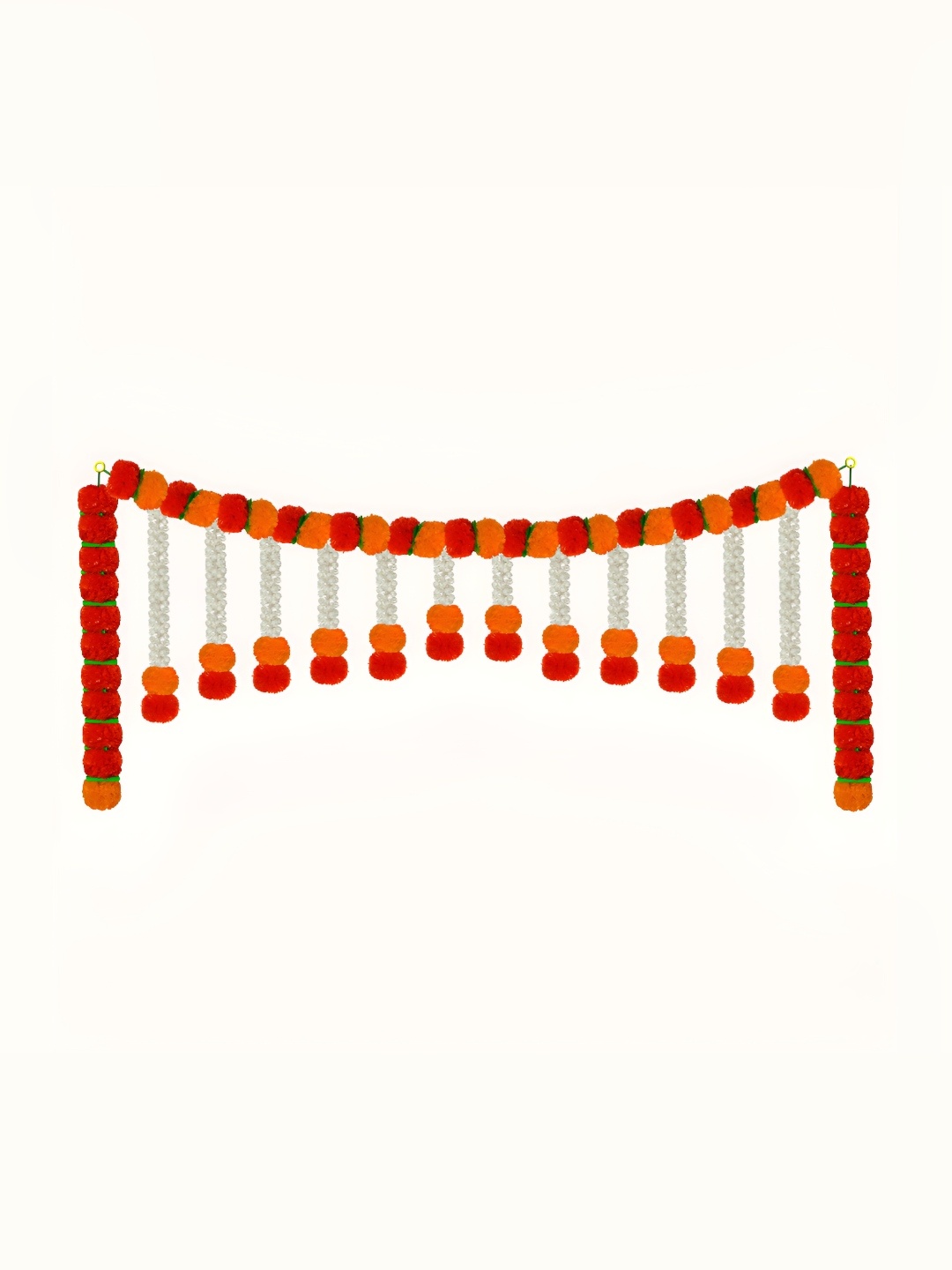 

iHandikart Orange Coloured Hanging Marigold Artificial Flower, Red