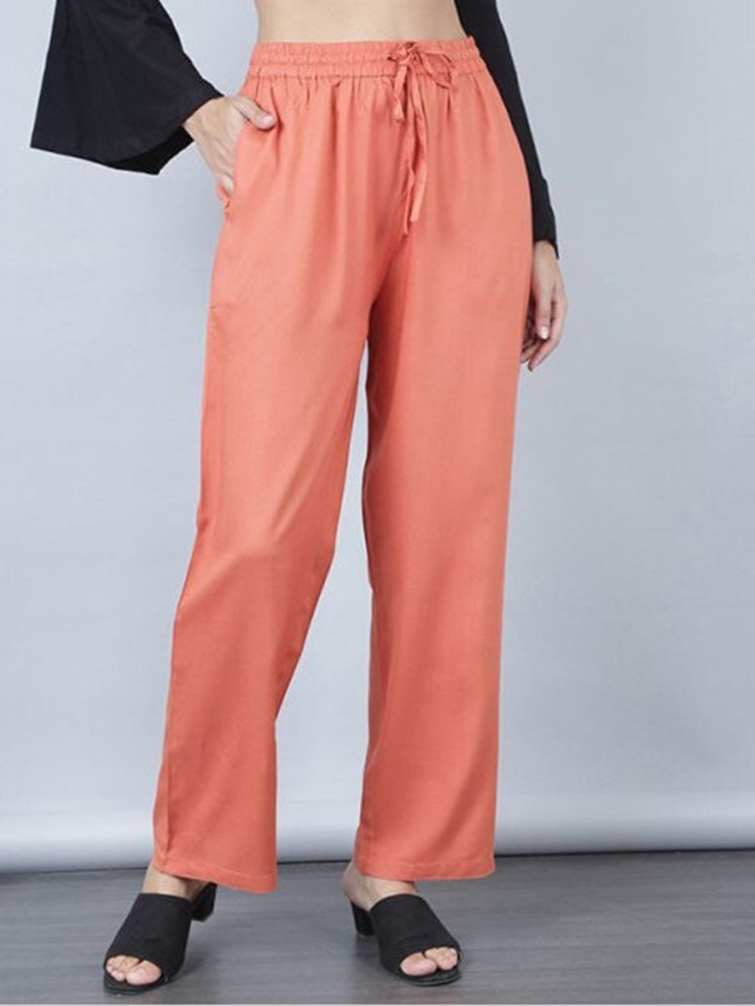 

Aila Women Regular Fit Trousers, Coral