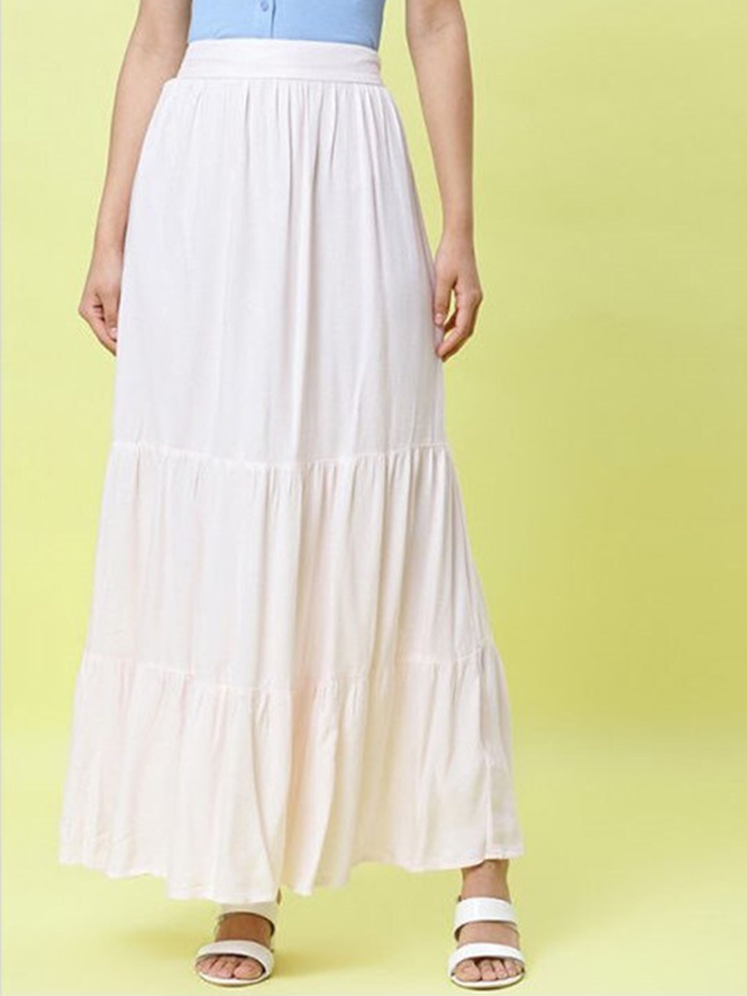 

Aila Gathered Tiered Maxi Skirts, Pink