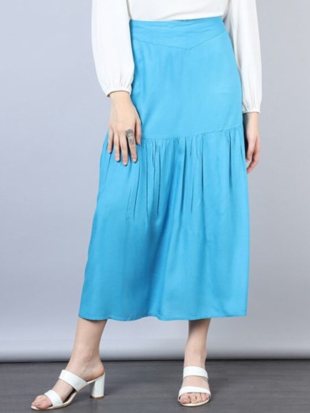 

Aila Flared Midi Skirts, Blue