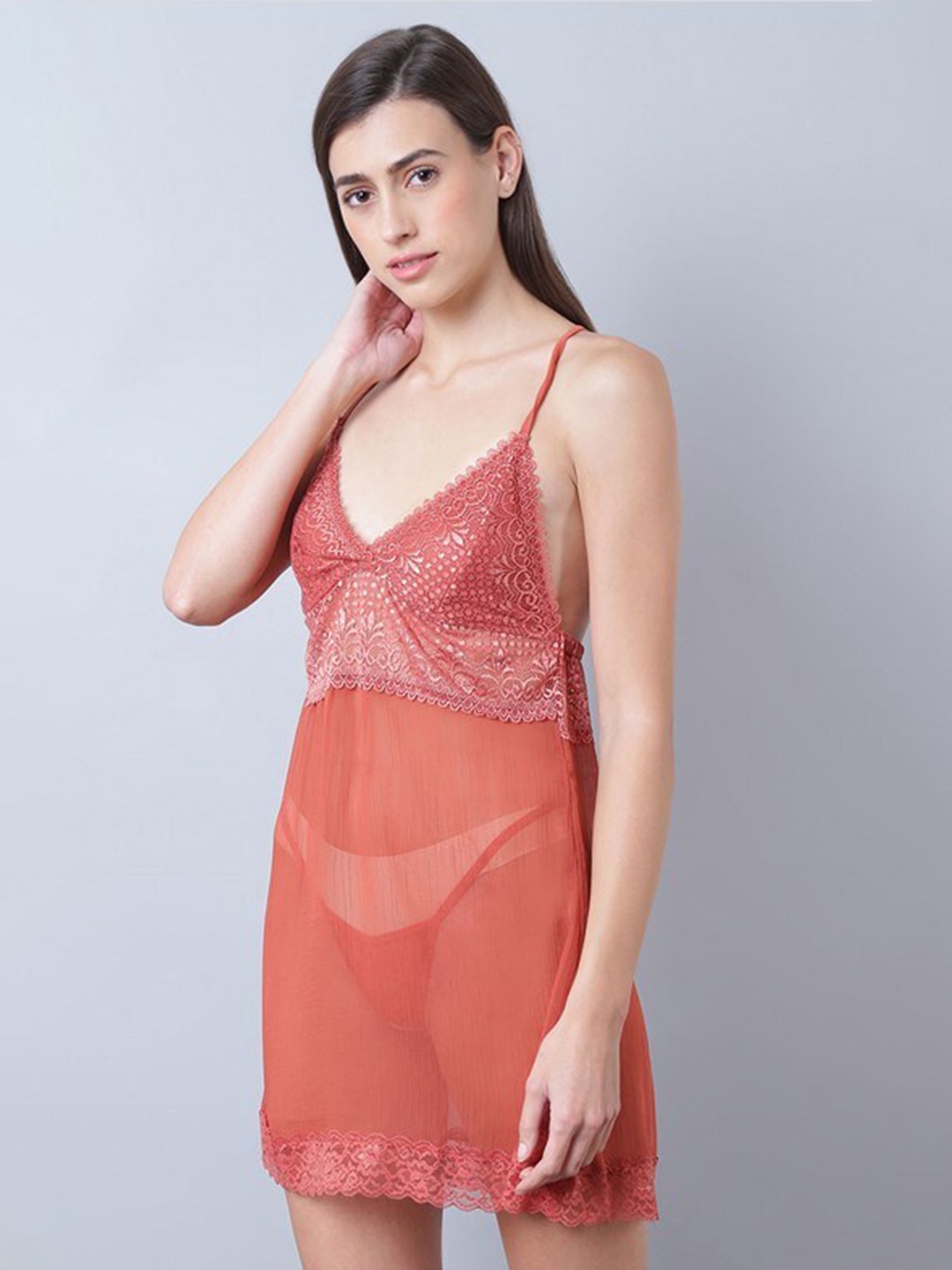 

Aila Shoulder Strap Nightdress, Coral